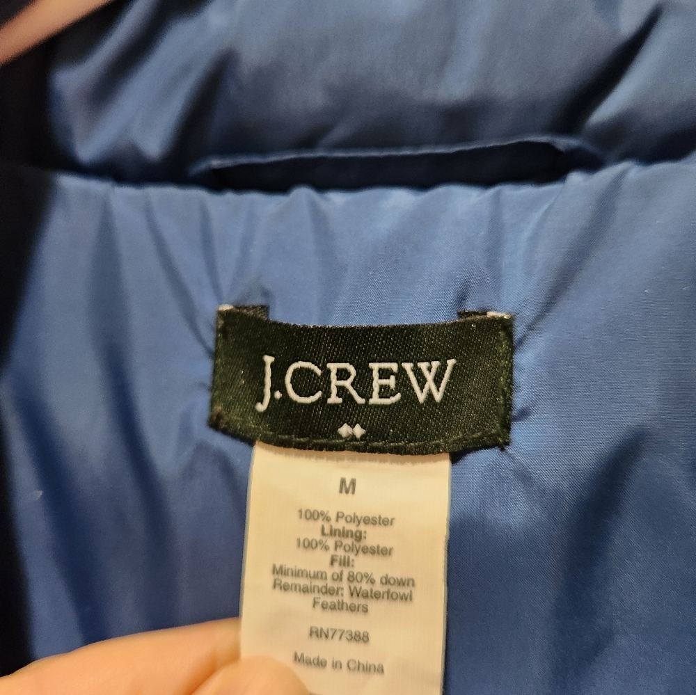 J Crew down puffer vest, Small, blue - Picture 7 of 8